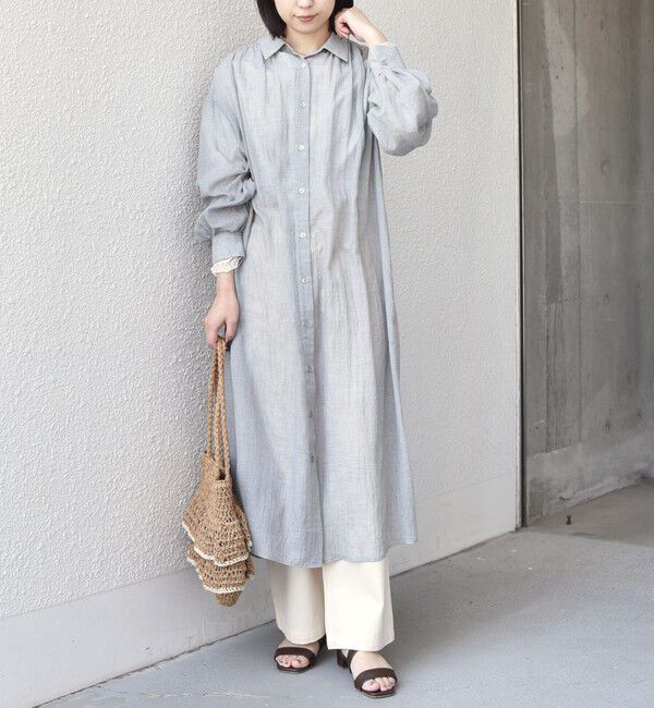 SHIPS Colors 「《予約》SHIPS Colors:〈手洗い可能〉ボイル シャンブレー シャツ ワンピース◆」|ワンピース|