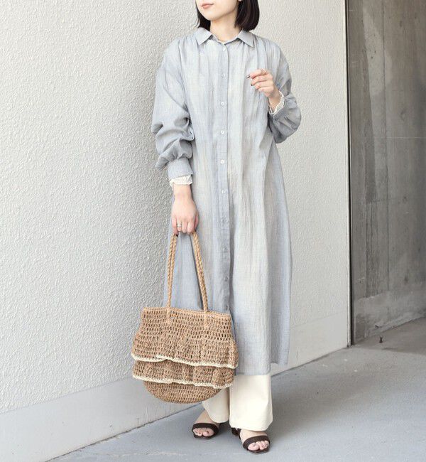 SHIPS Colors 「《予約》SHIPS Colors:〈手洗い可能〉ボイル シャンブレー シャツ ワンピース◆」|ワンピース|