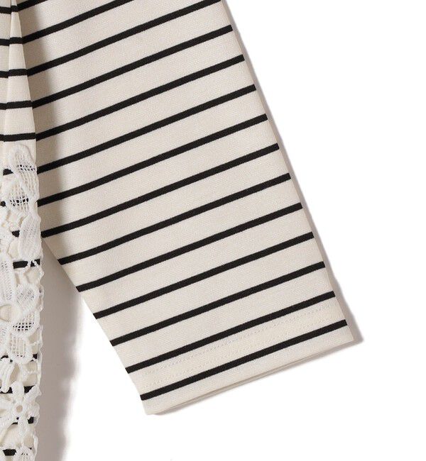 SHIPS Colors 「SHIPS Colors:〈手洗い可能〉ポンチ レース コンビ ボーダートップス」|Tシャツ・カットソー|