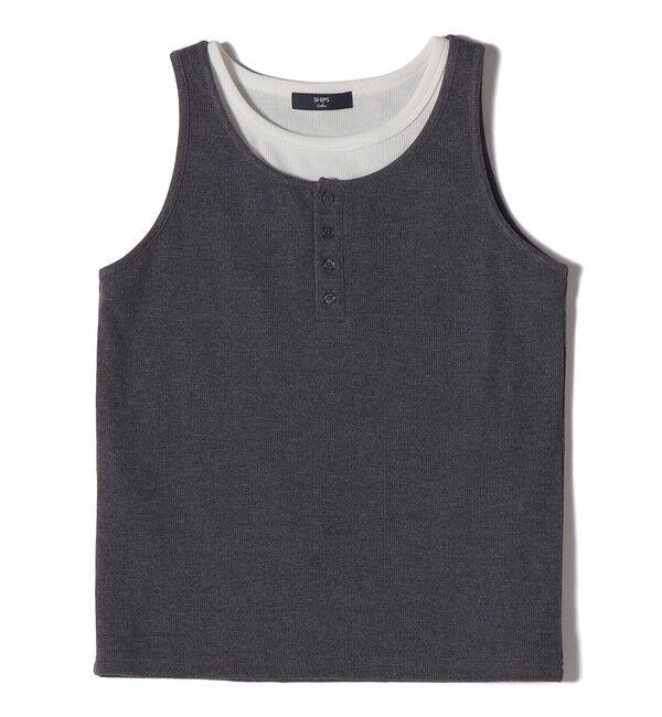 SHIPS Colors 「《予約》SHIPS Colors:〈手洗い可能〉レイヤード タンクトップ セット◆」|タンクトップ|グレー