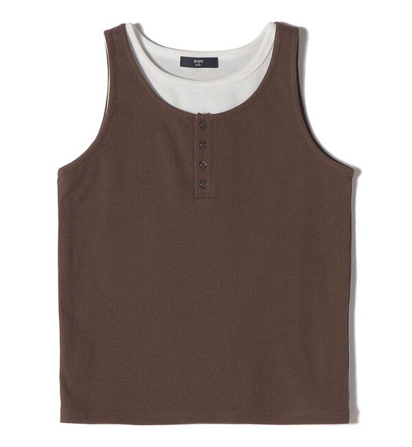 SHIPS Colors 「《予約》SHIPS Colors:〈手洗い可能〉レイヤード タンクトップ セット◆」|タンクトップ|ブラウン
