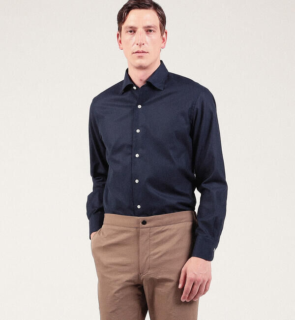 TOMORROWLAND MENS「コットンカラミ ループボタンダウンシャツ」|シャツ・ブラウス|