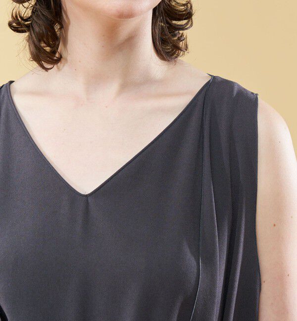 DES PRES「ジャージーライクジョーゼット ロングジレ付きオールインワン」|オールインワン|