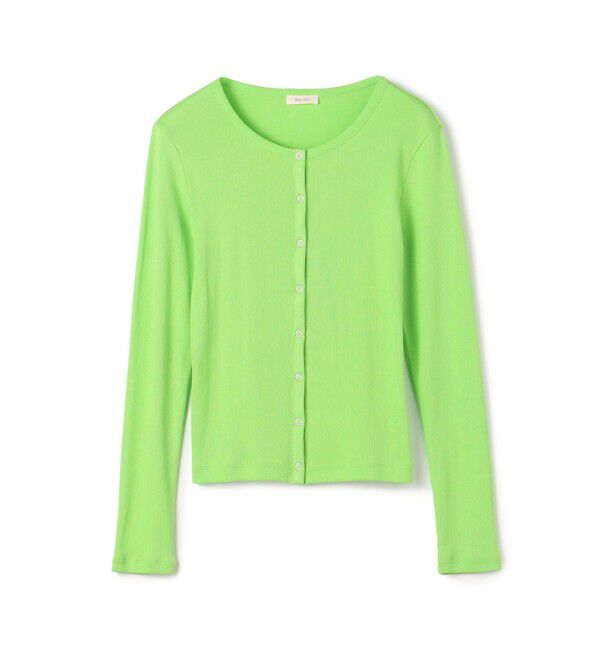 DES PRES「スモールライトリブ クルーネックカーディガン」|カーディガン|53 ライムグリーン
