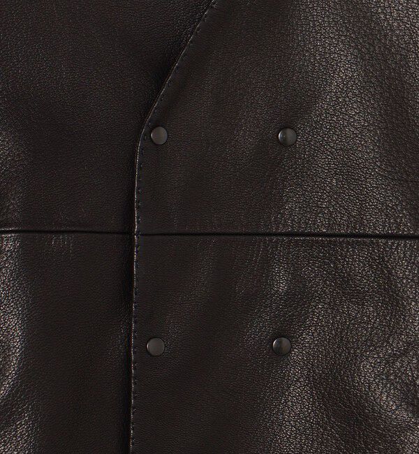 GALERIE VIE「ゴートレザー ショートジャケット」|ノーカラージャケット|