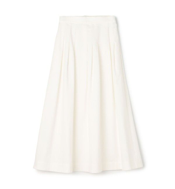 GALERIE VIE「ノンマーセラコットンギャバジン ランダムタックスカート」|フレア|11 ホワイト
