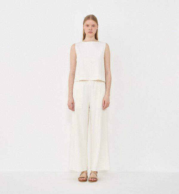 GALERIE VIE「コットンリネンストレッチ イージーワイドパンツ」|その他|