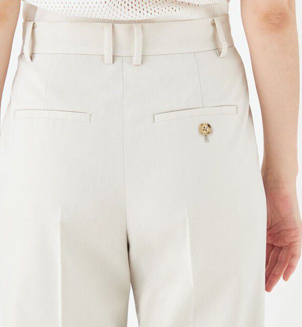 MACPHEE「ナチュラルスラブストレッチ セミフレアパンツ」|スラックス|