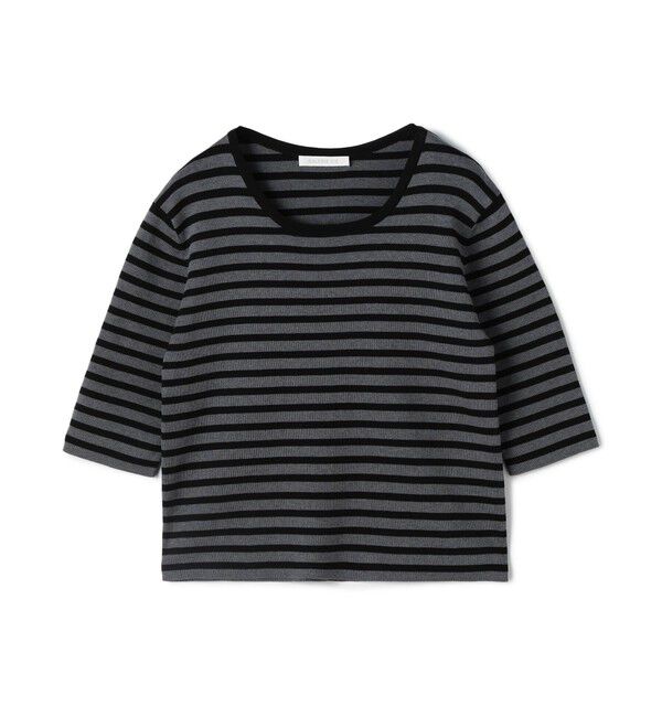 GALERIE VIE「シーアイランドコットン ハーフスリーブプルオーバー」|ニット・セーター|18 ブラック系