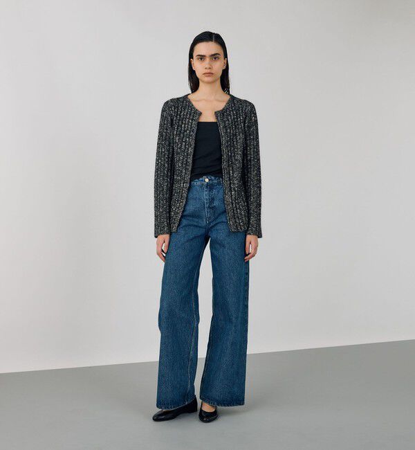 DES PRES「アルパカミックススラブ クルーネック ニットジャケット」|ブルゾン・スタジャン|