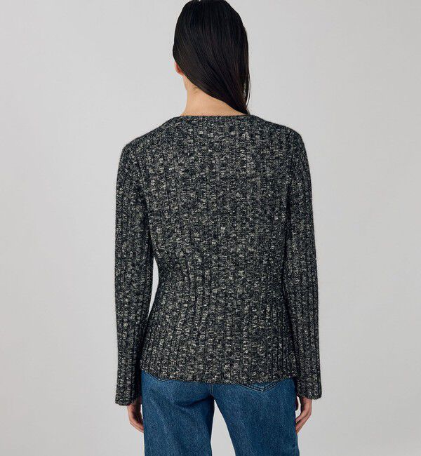 DES PRES「アルパカミックススラブ クルーネック ニットジャケット」|ブルゾン・スタジャン|