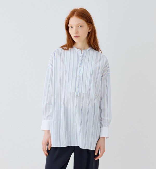 GALERIE VIE「コットン スタンドカラー ブザムシャツ」|シャツ・ブラウス|