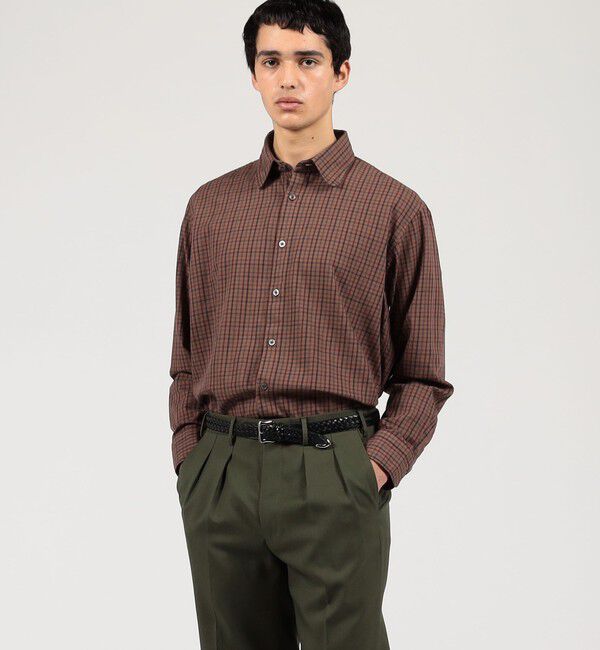 TOMORROWLAND BUYING WEAR「ERRICO FORMICOLA コットン ラウンドカラー チェックシャツ」|シャツ・ブラウス|