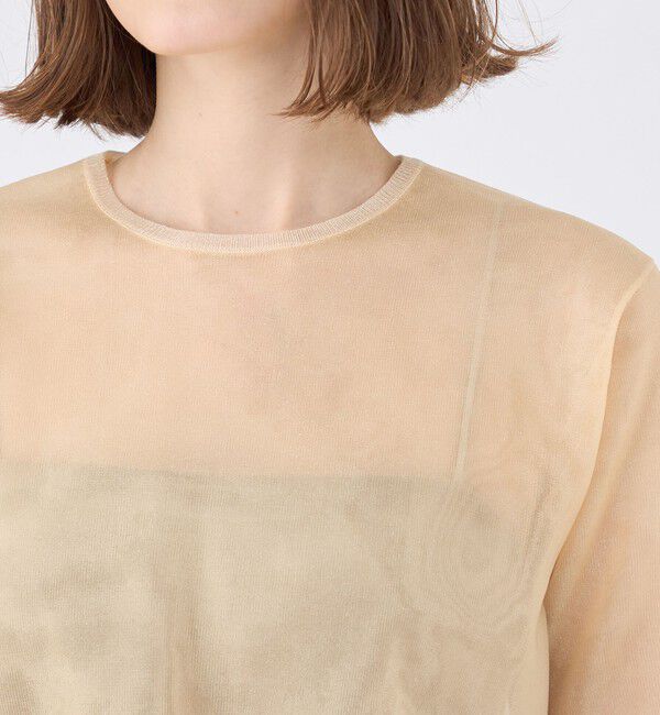 MACPHEE「シアーレイヤー クルーネックプルオーバー」|ニット・セーター|