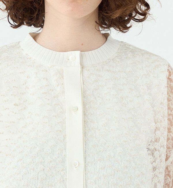 Ballsey「チュールエンブロイダリー レースショートカーディガン」|カーディガン|