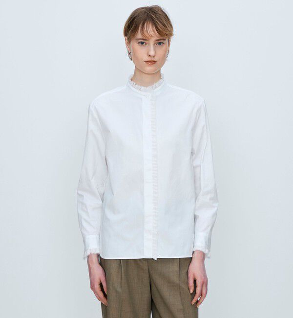 TOMORROWLAND collection「コットンピケ フリルカラーブラウス」|シャツ・ブラウス|