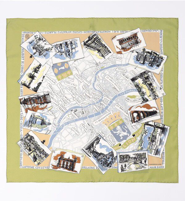 TOMORROWLAND GOODS「Atelier TOMORROWLAND CITY MAP シルクスカーフ」|バンダナ・スカーフ|