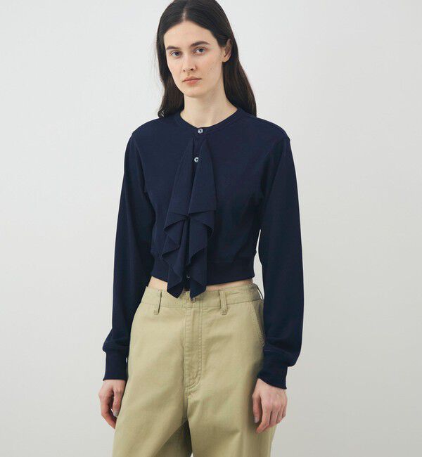 TOMORROWLAND GOODS「HAVERSACK コットンスムース フリルカーディガン」|カーディガン|