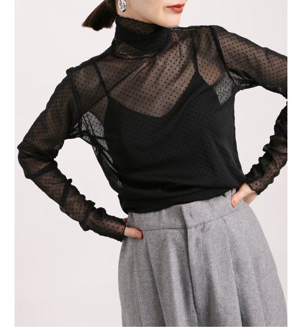 VERMEIL par iena「《追加》ドットフロッキーチュールプルオーバー」|Tシャツ・カットソー|