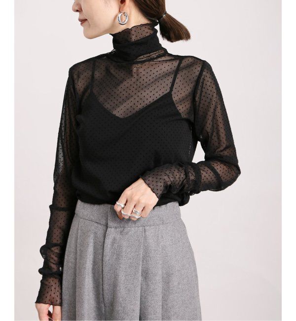 VERMEIL par iena「《追加》ドットフロッキーチュールプルオーバー」|Tシャツ・カットソー|