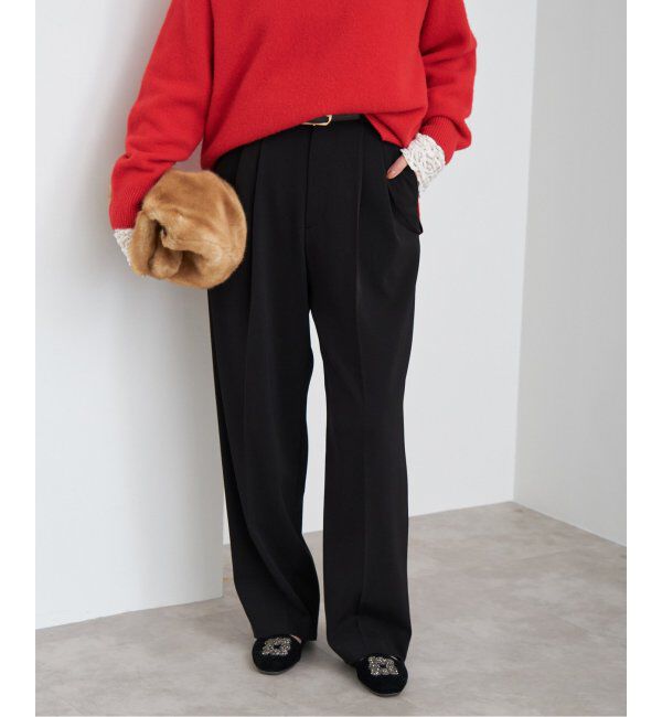 IENA「《追加2》サスペンダーツイルパンツ」|スラックス|ブラック