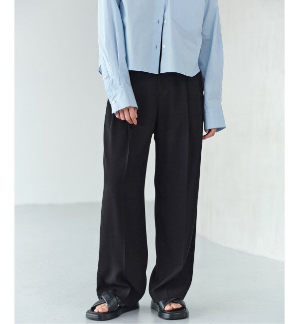 IENA「《追加2》TA/PL ジョーゼットタックワイドパンツ」|スラックス|