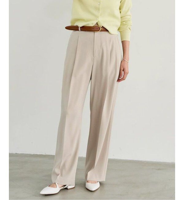 IENA「《追加2》TA/PL ジョーゼットタックワイドパンツ」|スラックス|