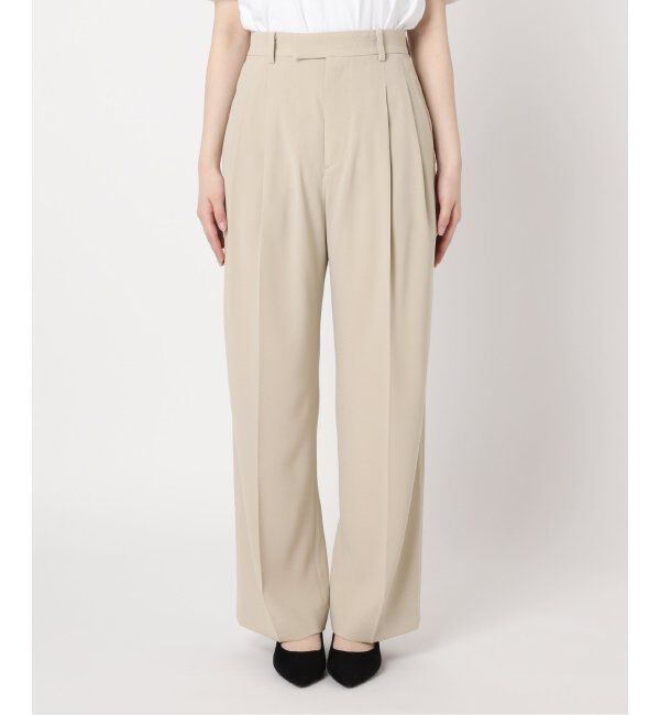IENA「《追加2》TA/PL ジョーゼットタックワイドパンツ」|スラックス|