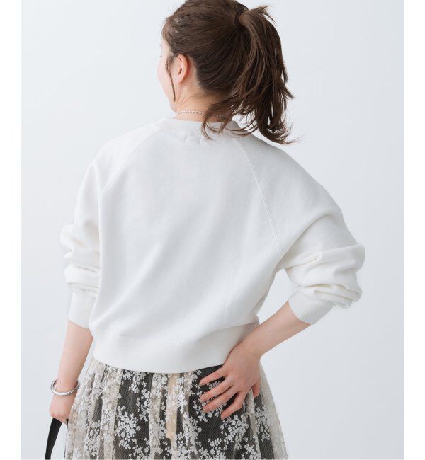 IENA「《追加4》コットン裏毛クロップドプルオーバー」|スウェット・ジャージ|