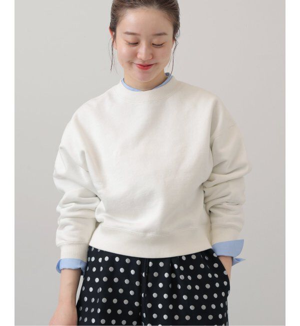 IENA「《追加4》コットン裏毛クロップドプルオーバー」|スウェット・ジャージ|