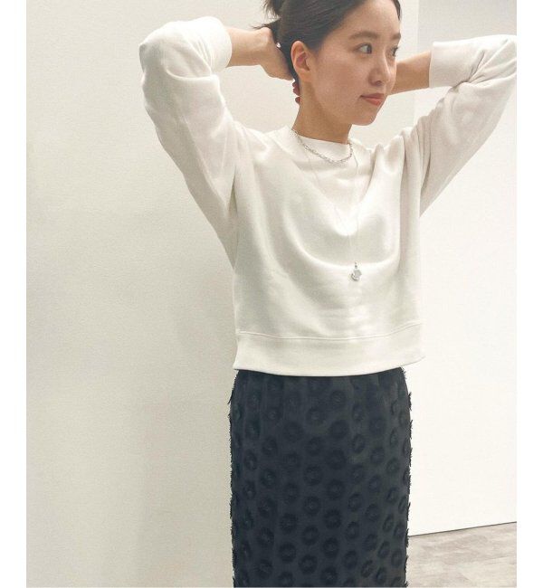 IENA「《追加4》コットン裏毛クロップドプルオーバー」|スウェット・ジャージ|
