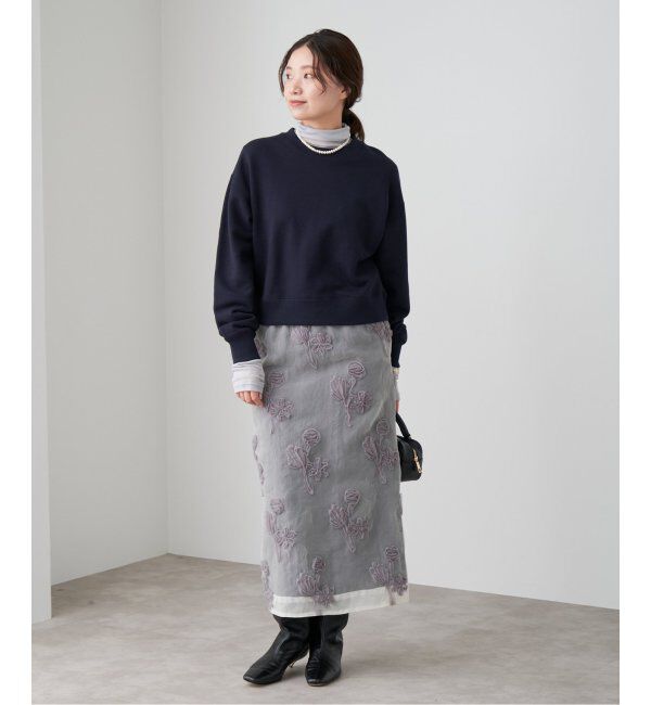 IENA「《追加4》コットン裏毛クロップドプルオーバー」|スウェット・ジャージ|