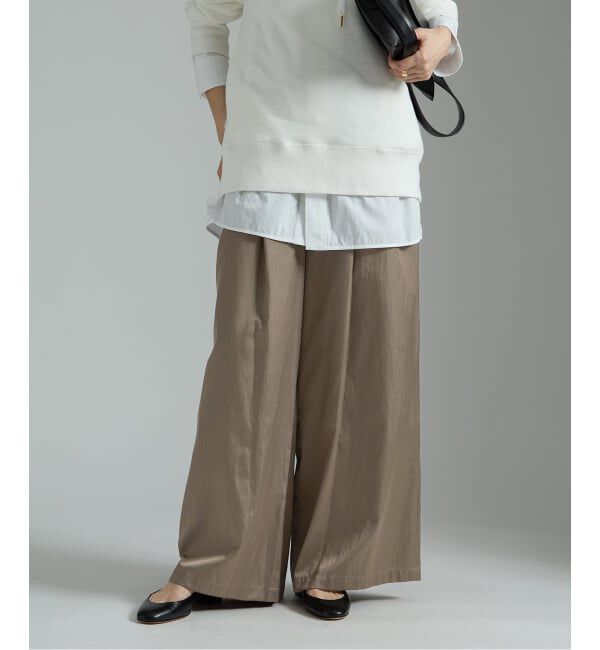 VERMEIL par iena「シルクライクサテン リラックスパンツ」|その他|ブラウン