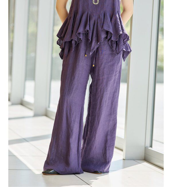IENA LA BOUCLE「IENA LA BOUCLE リネンブロードイージーパンツ」|その他|パープル