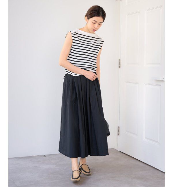 IENA「《追加》SEATTLE 度詰め ボーダー ノースリーブ」|ニット・セーター|