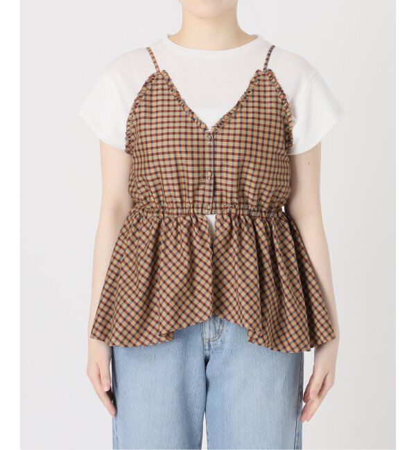 IENA LA BOUCLE「IENA LA BOUCLE C/Pポプリンチェックキャミソール」|キャミソール|