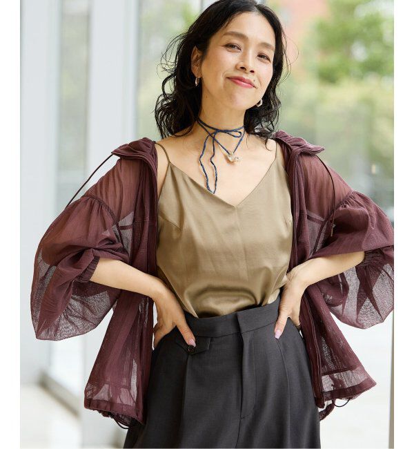 IENA LA BOUCLE「IENA LA BOUCLE ソフトメッシュパーカー」|その他|ブラウン