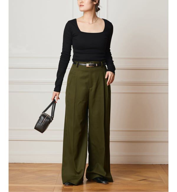 IENA LA BOUCLE「IENA LA BOUCLE サイドタックストレートパンツ」|スラックス|