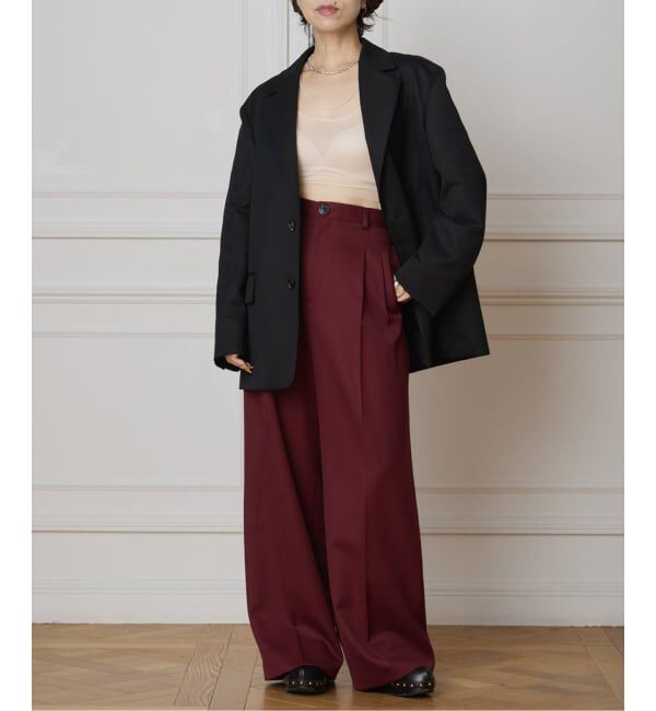 IENA LA BOUCLE「IENA LA BOUCLE サイドタックストレートパンツ」|スラックス|