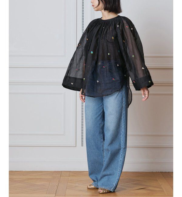 IENA LA BOUCLE「IENA LA BOUCLE フラワー刺繍ボレロブラウス」|シャツ・ブラウス|