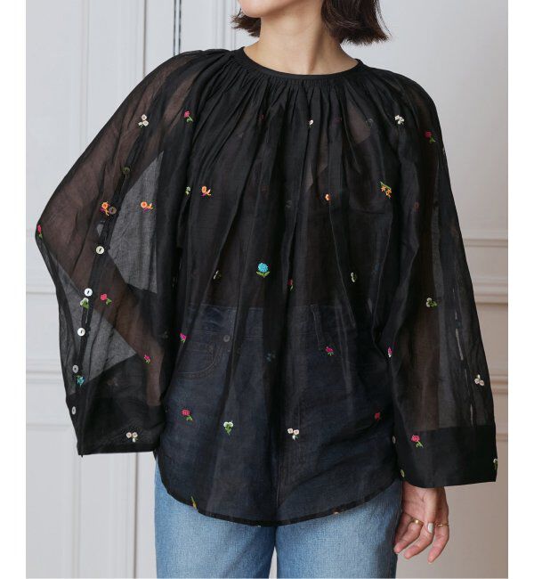 IENA LA BOUCLE「IENA LA BOUCLE フラワー刺繍ボレロブラウス」|シャツ・ブラウス|