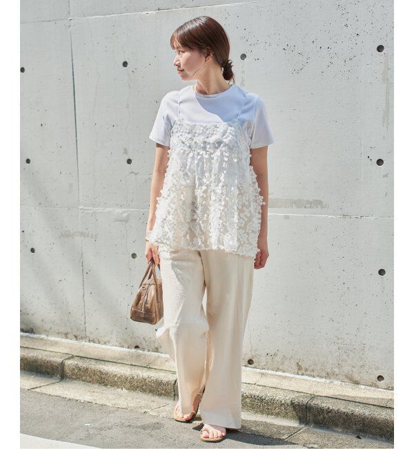 IENA「《追加》フラワーエンブロイダリー キャミソール」|キャミソール|