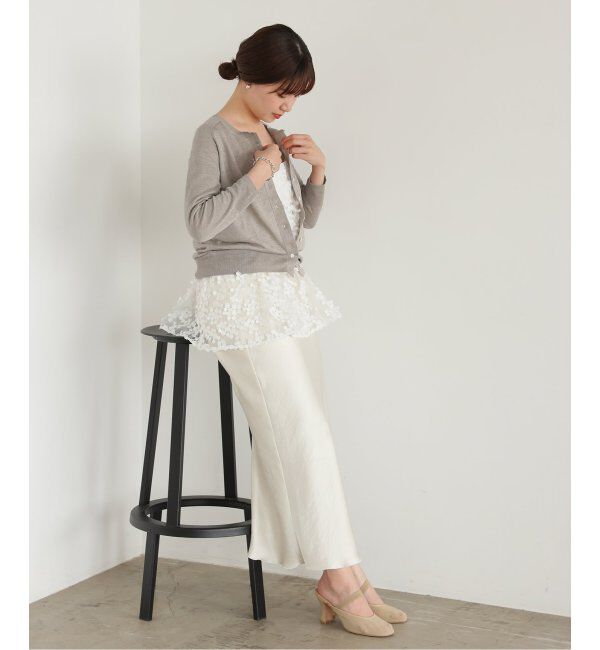 IENA「《追加》フラワーエンブロイダリー キャミソール」|キャミソール|