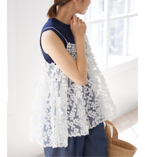 IENA「《追加》フラワーエンブロイダリー キャミソール」|キャミソール|