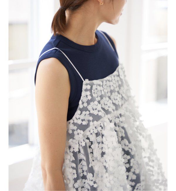 IENA「《追加》フラワーエンブロイダリー キャミソール」|キャミソール|