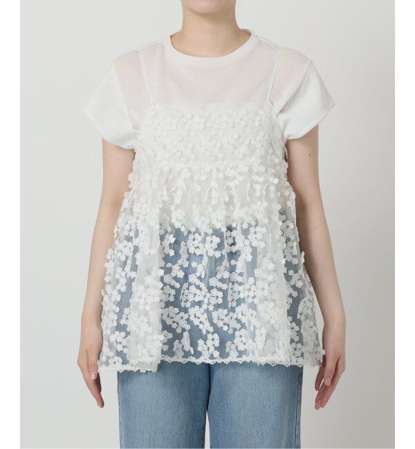 IENA「《追加》フラワーエンブロイダリー キャミソール」|キャミソール|
