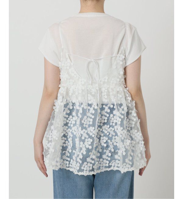 IENA「《追加》フラワーエンブロイダリー キャミソール」|キャミソール|