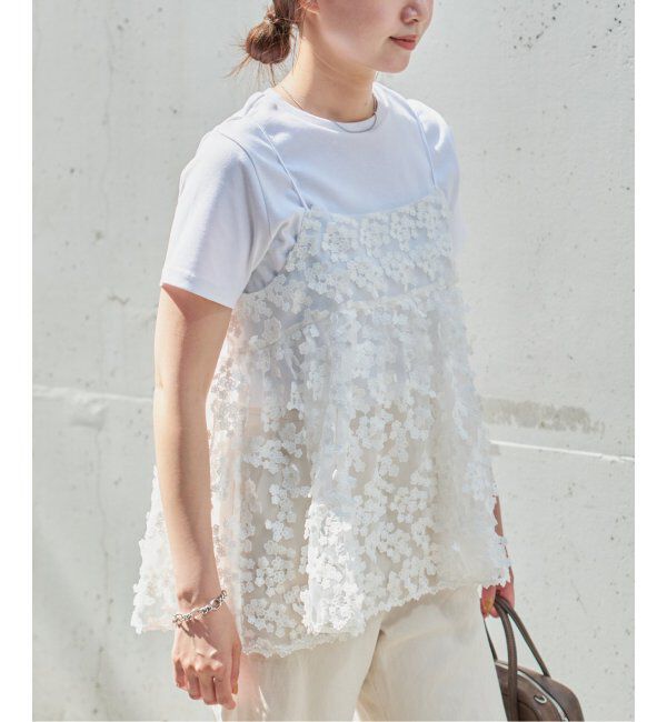 IENA「《追加》フラワーエンブロイダリー キャミソール」|キャミソール|