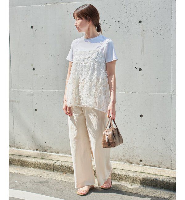 IENA「《追加》フラワーエンブロイダリー キャミソール」|キャミソール|