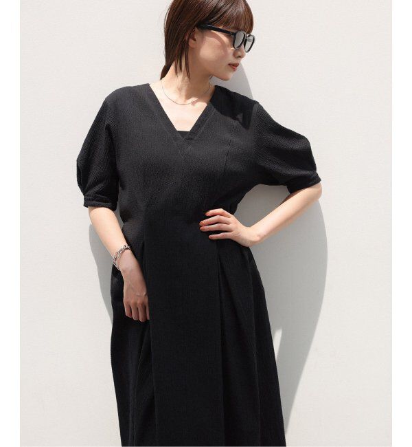 IENA「《追加》B. サッカーVネックワンピース」|ワンピース|